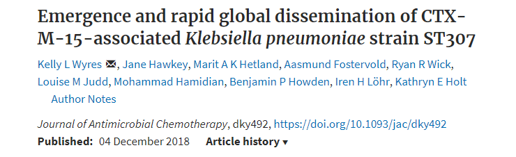 New carbapenemase producing Klebsiella clone ST307